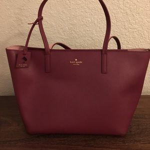 Burgundy: Scott’s Place Lida Kate spade bag.